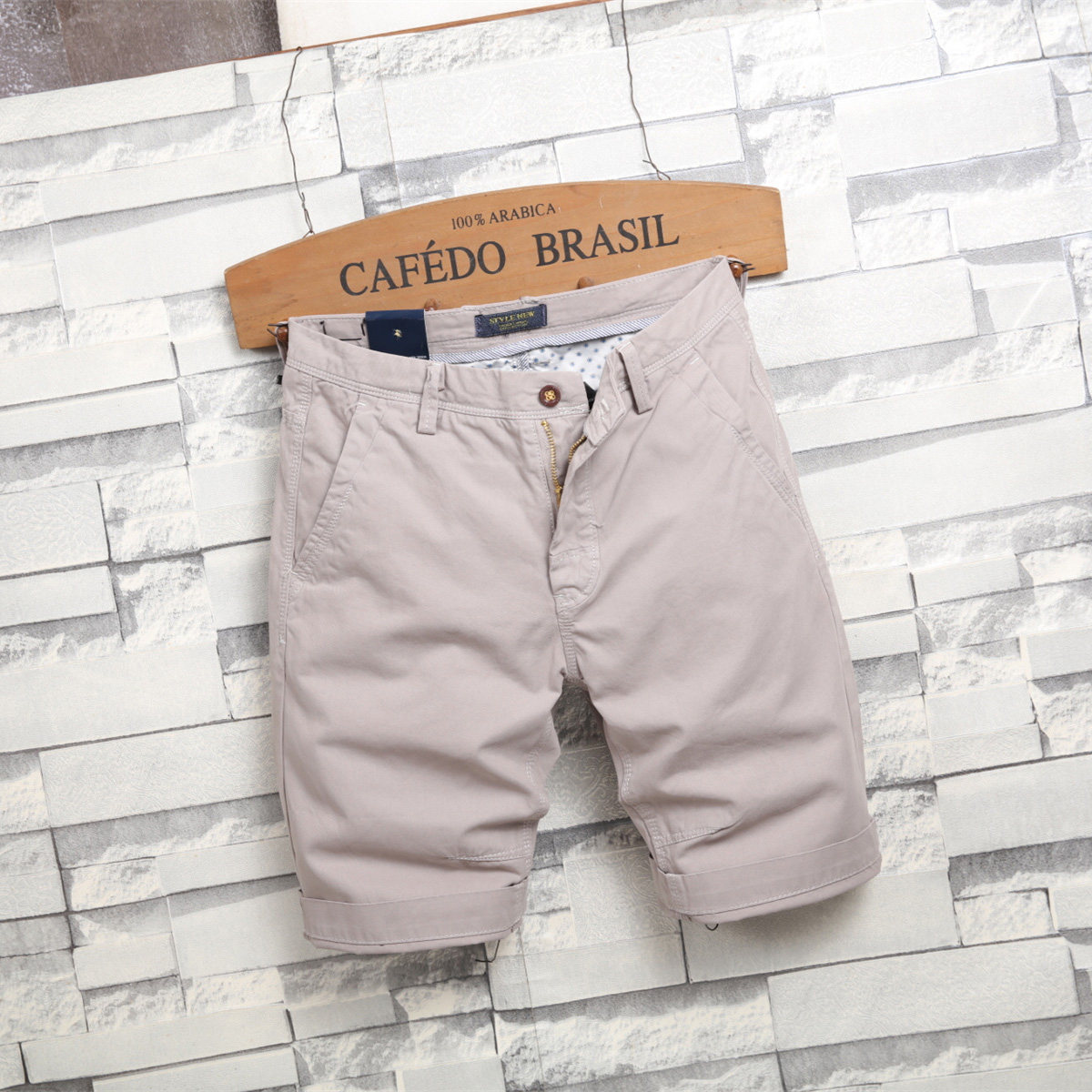 纯棉五分短裤男士夏季薄款马裤宽松浅灰西裤潮流运动休闲中裤子