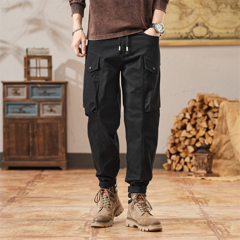 春秋工装裤男款2026新款潮牌大码宽松直筒春秋纯棉男士休闲长裤子