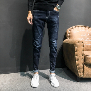 2025秋冬季弹力牛仔裤男修身小脚裤子男韩版潮流青年长裤青年百搭
