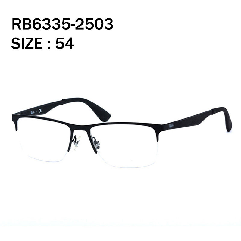 热销原装RB6335记忆金属半框超轻近视眼镜架显瘦黑色眼睛框商务