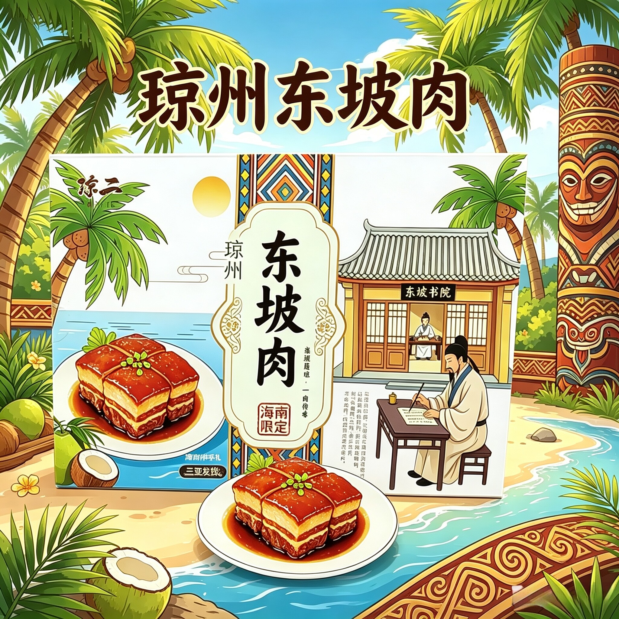 海南琼州东坡肉300克礼盒真空熟食海南特色伴手礼三亚实体店发货