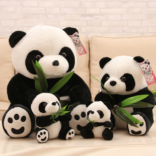 熊猫萌兰挂件国宝小熊猫公仔抱竹子陪睡抱抱熊毛绒玩具动物玩偶仿