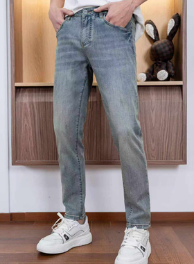 2026春夏季新品牛仔裤欧货潮牌高端印花刺绣弹力修身时尚休闲2278