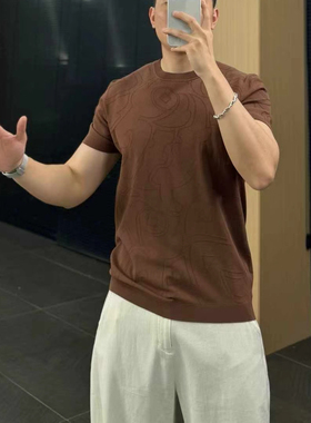 2026夏季新品伊力特短袖T恤欧货高端提花修身时尚休闲BUNERYNOBLE