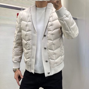 2025冬季新品青果领羽绒服外套男欧货潮牌高端修身时尚休闲58266