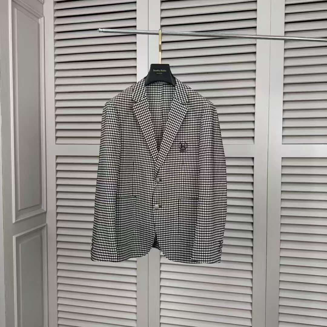 JUEDIEA潮牌便装西服2026春季新品欧货高端格子修身时尚休闲单西