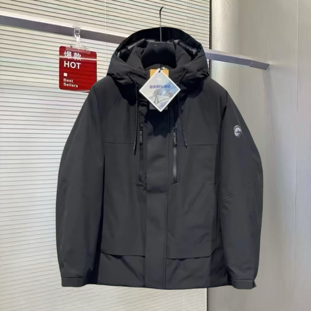 2025冬季新品连帽羽绒服冲锋衣欧货高端保暖三防户外休闲90白鹅绒