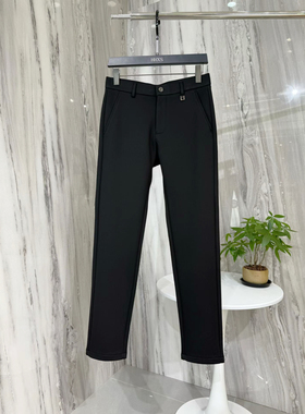 FANDI潮牌羽绒纱线西裤男2025冬季新品欧货弹力修身简约商务休闲