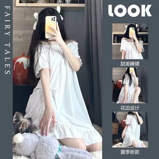 网红睡衣女夏季睡裙韩版学生可爱少女裙子夏天公主风家居服可外穿