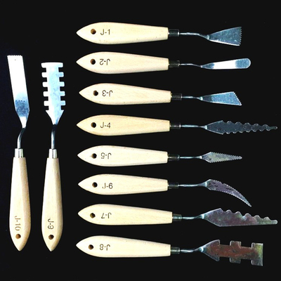10 Pieceslot Steel Oil Painting Palette Knife palette