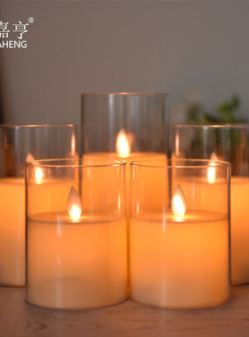LED electronic candle light glass swinging candle电子蜡烛灯