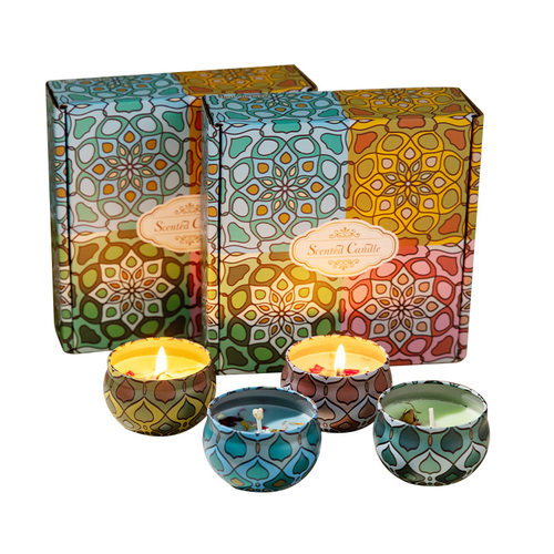Iron can smokeless ethnic style aromatherapy candle香薰蜡烛
