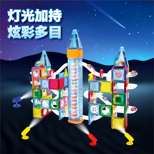 Magnetic tile set for children's magnetic building blocks