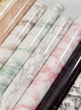 Thick marble sticker wallpaper self adhesive kitchen