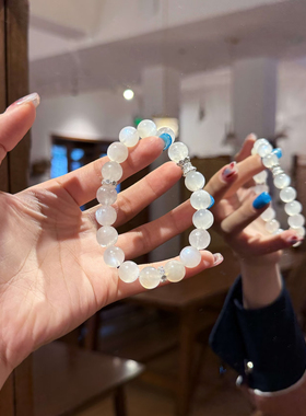 【月光宝盒】天然蓝月光女款单圈时尚百搭饰品礼物送女友闺蜜生日