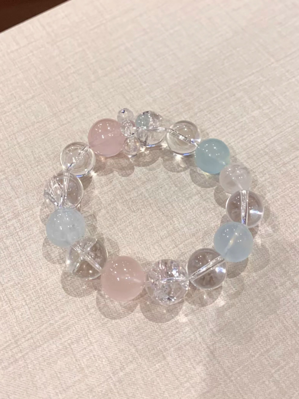 【海盐气泡水】天然粉晶海蓝宝白阿塞手串手链招桃花闺蜜礼物送女,饰品/流行首饰/时尚饰品新,手饰/手串,淘宝优惠券,粉丝福利购,淘宝优惠卷