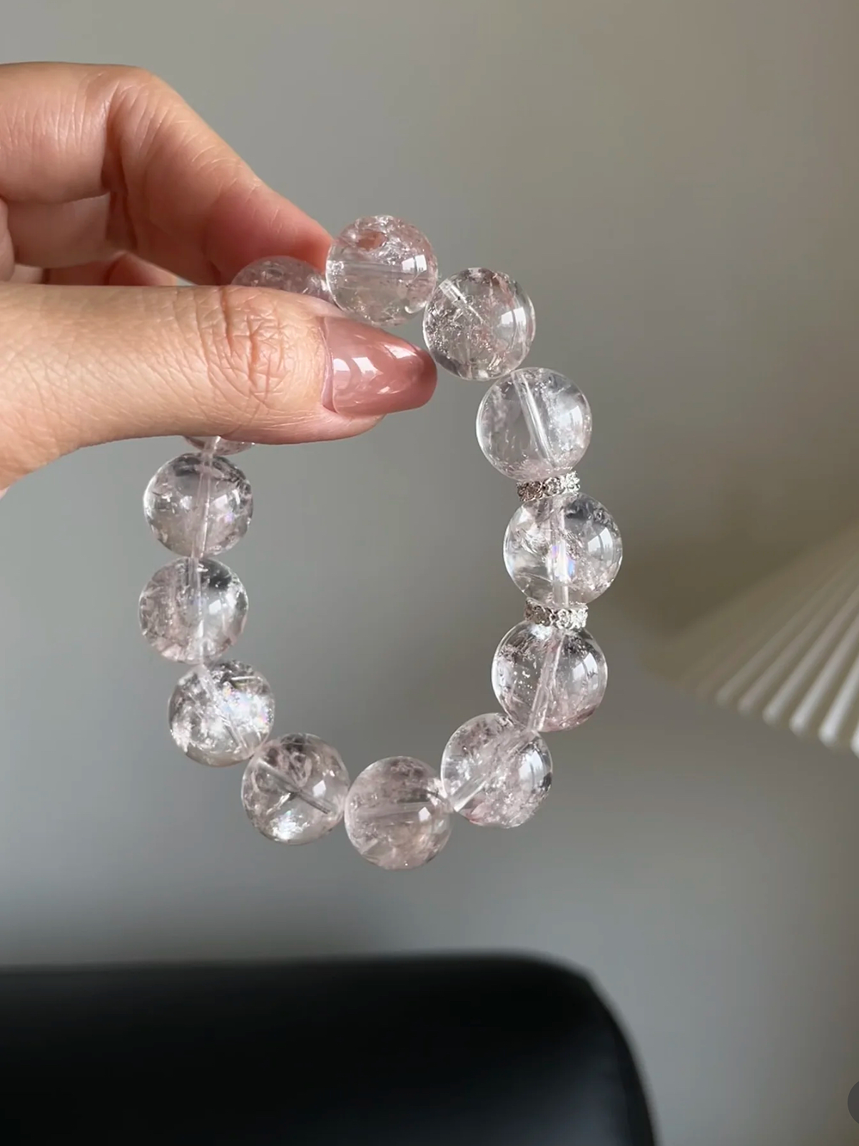 玫瑰庄园锦鲤粉阿塞天然粉阿塞水晶清冷高级感简约原创设计手串女