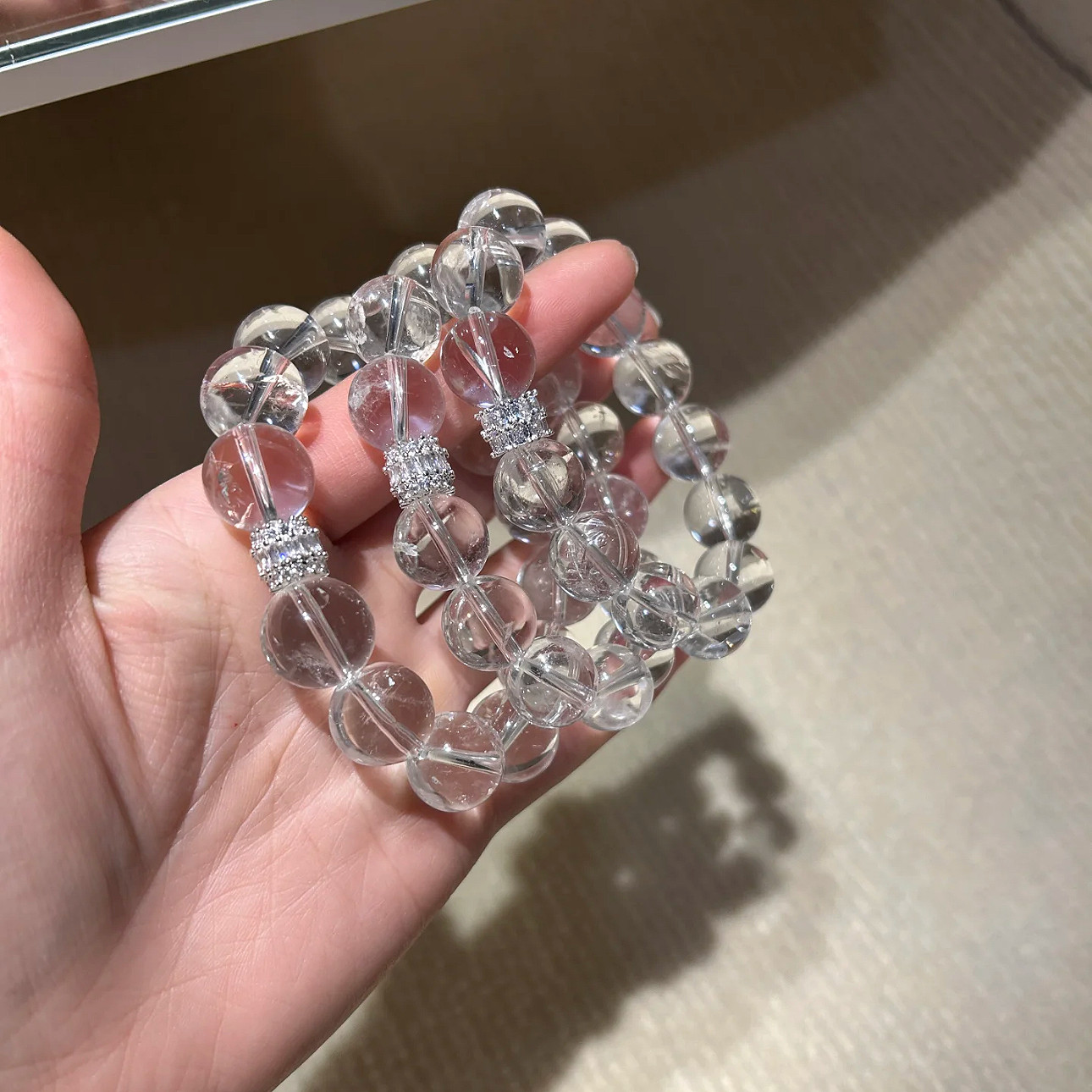 【白开水】8A级全净体巴西白水晶小众百搭财运能量石礼物情侣男女
