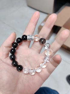 【喜金水】天然白阿塞银曜石手串手链送闺蜜女友礼物轻奢简约时尚