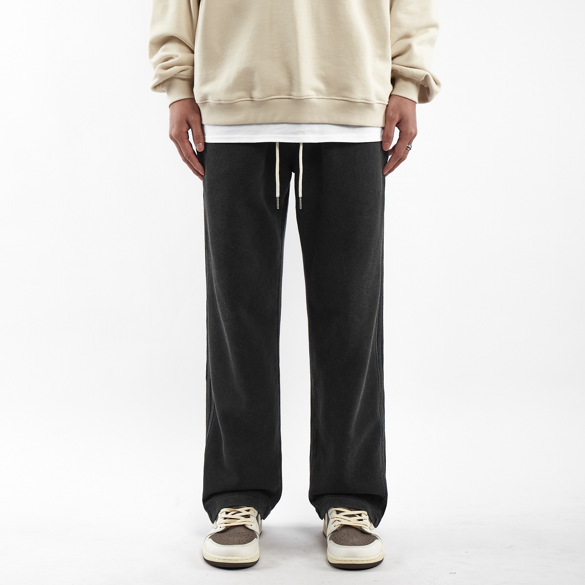 NOBURGER三条杠加绒卫裤