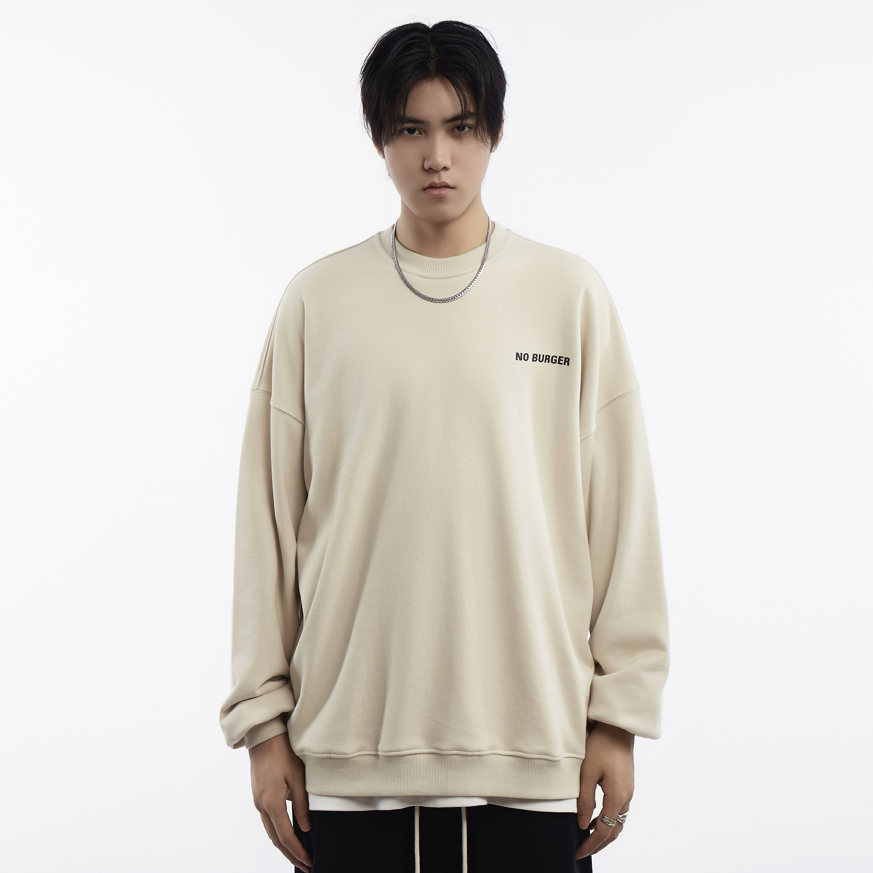 NOBURGER宽松廓形圆领卫衣