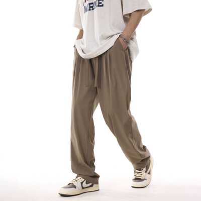 NOBURGER冰丝褶皱西裤