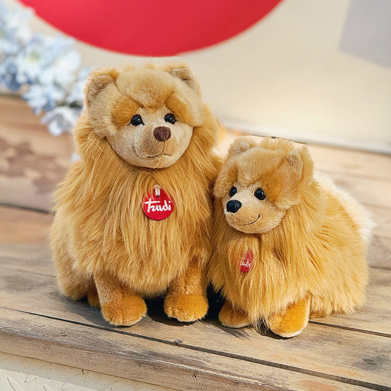 意大利trudi博美犬饼干可爱狗公仔毛绒玩具狗玩偶生日礼物送女友