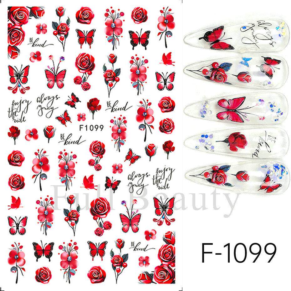 10元包邮春天幸运草可撕美甲贴纸指甲油胶贴花采花蝴蝶草莓兔火烈