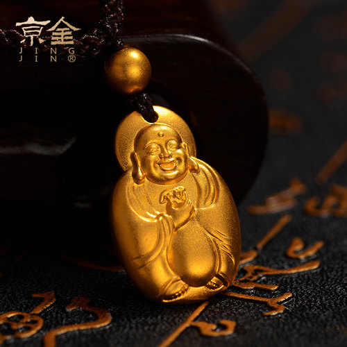 足金福禄代代吊坠古法工艺