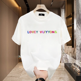 新款 男青年潮牌印花T恤透气半截袖 美式 短袖 休闲纯棉大码 2024夏季