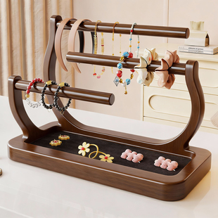 桌面发箍多层展示架梳妆台皮筋发圈收纳架多功能首饰分类置物架子