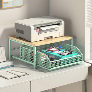 打印机置物架桌上小型发票机放置架办公室台面复印机摆放架带抽屉