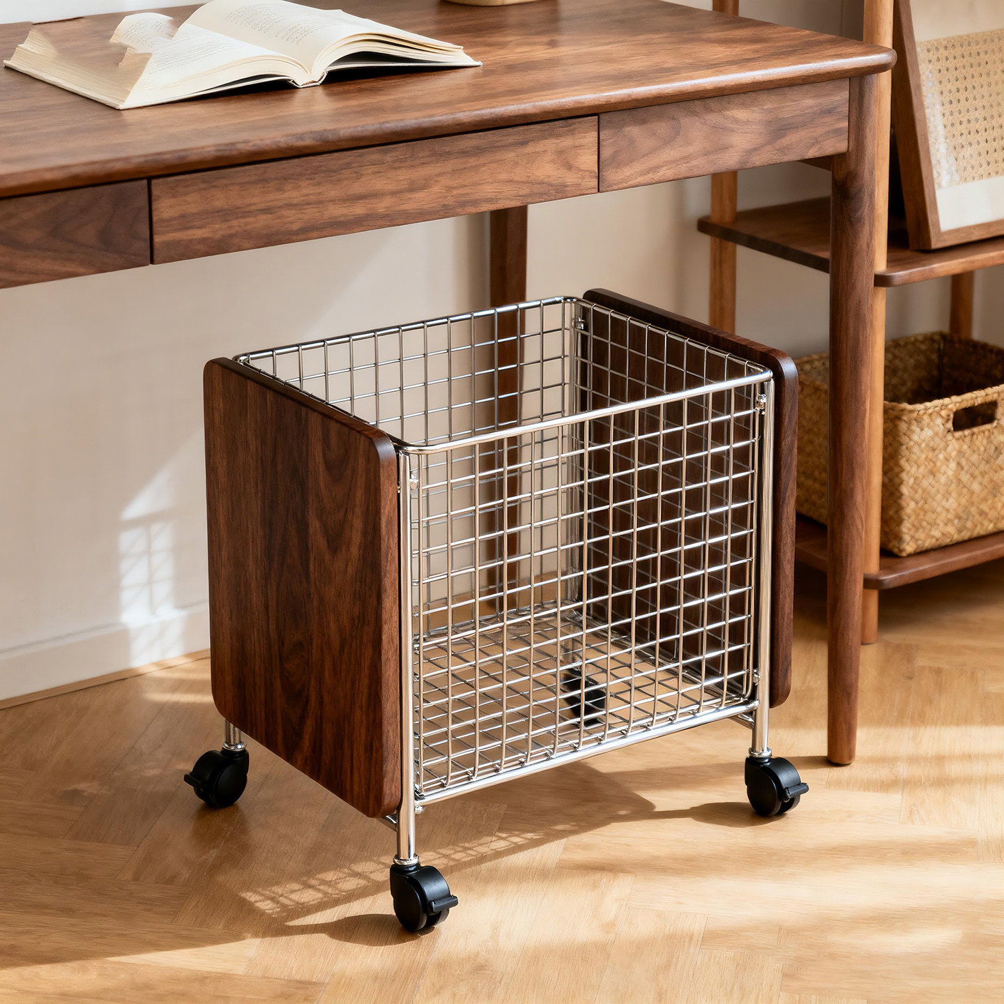 书包置物架学习桌下可移动收纳箱学习用品整理箱书籍课本储物箱,收纳整理,整理架/置物架/收纳架,淘宝优惠券,粉丝福利购,淘宝优惠卷