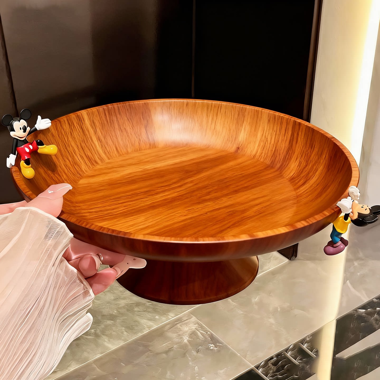 客厅高颜值水果沥水盘客厅茶几轻奢瓜果糖果水杯盘零食干果储物盘