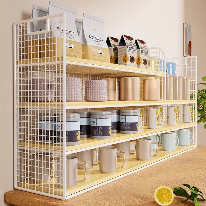 家用厨房餐桌置物架桌面零食调料分层收纳架台面大容量整理储物架