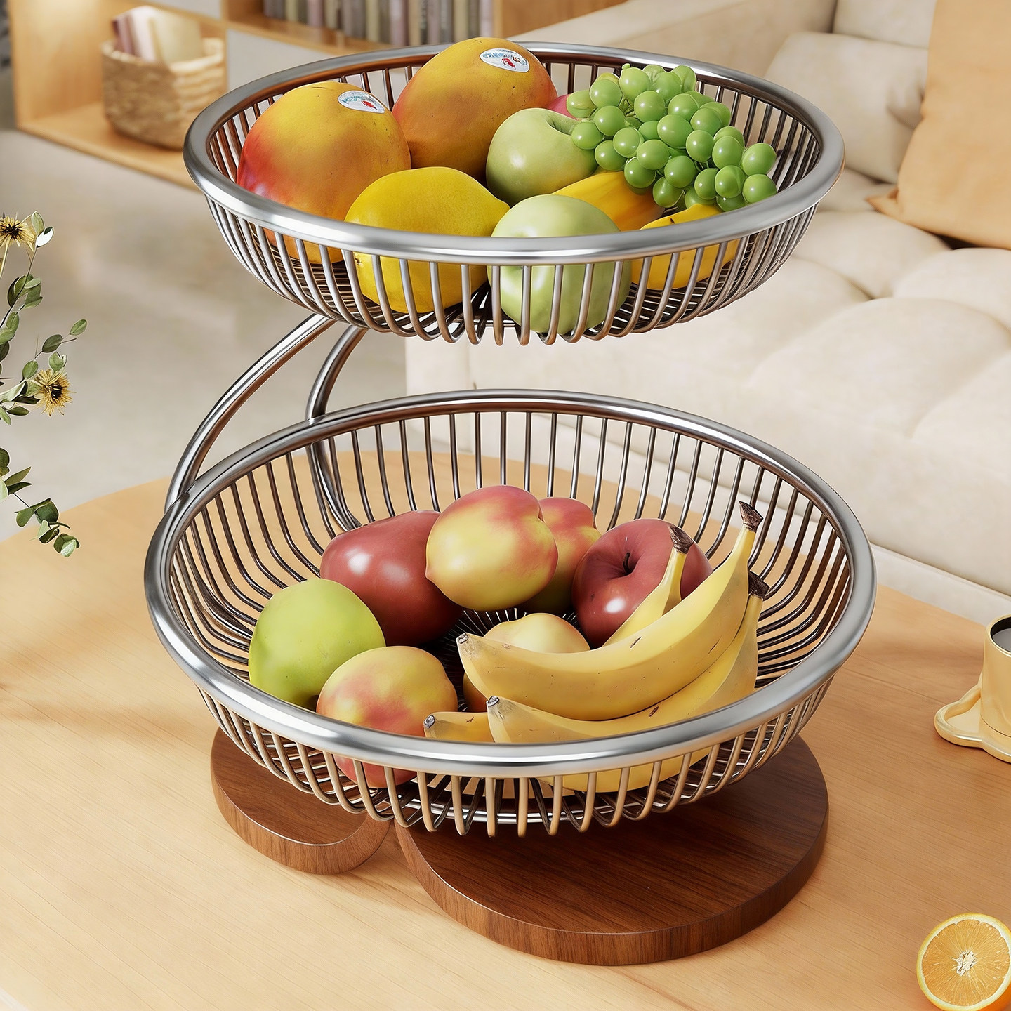 客厅水果盘茶几桌面零食干果摆放架餐桌高档瓜果沥水架糖果点心盘