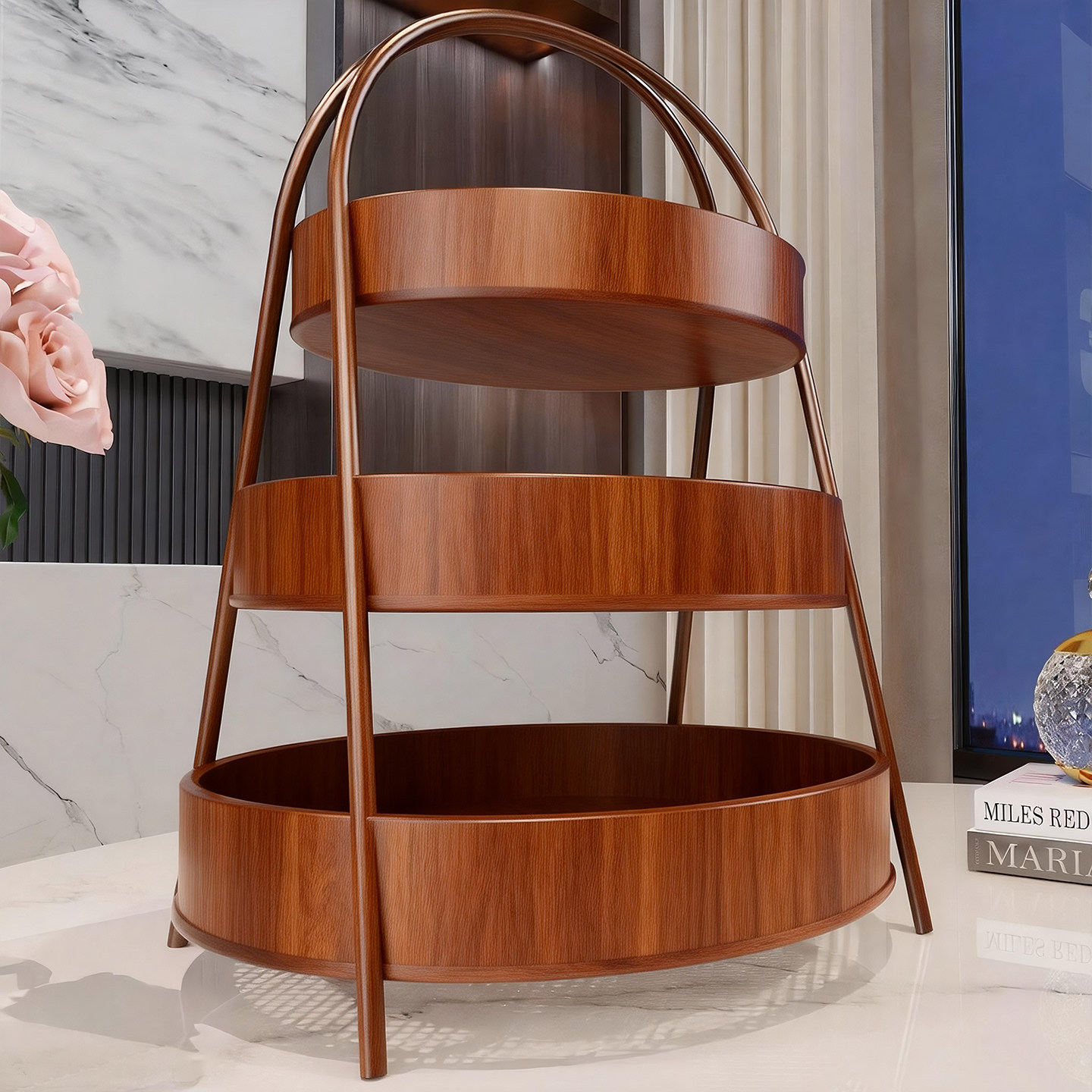 水果盘家用客厅茶几多层台面水果篮零食点心水果干果摆放收纳架子