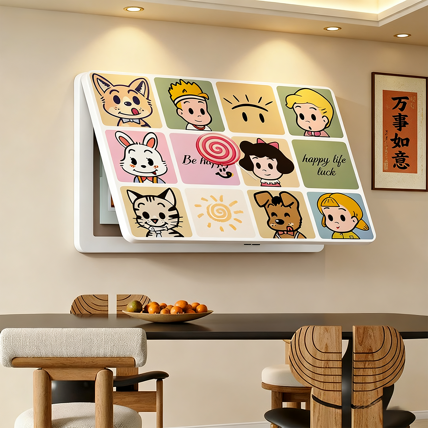 卡通电表箱装饰画免打孔弱电箱多媒体信息网线盒电闸超薄遮挡盖板图片