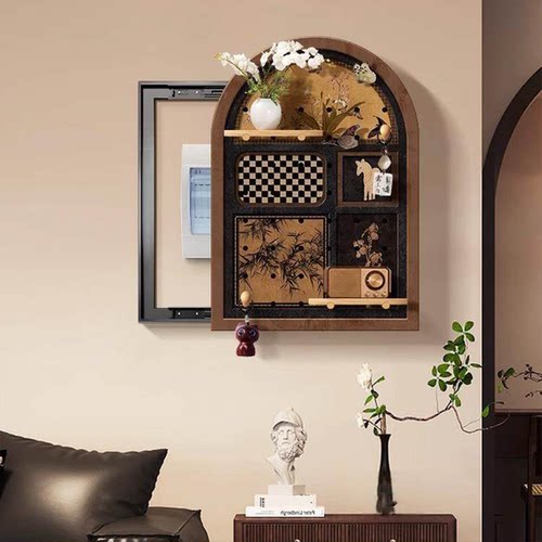 玄关洞洞板电表箱遮挡装饰画