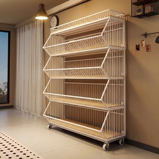 书本收纳置物架移动书架带轮档案架落地杂物间储物柜家用多层货架