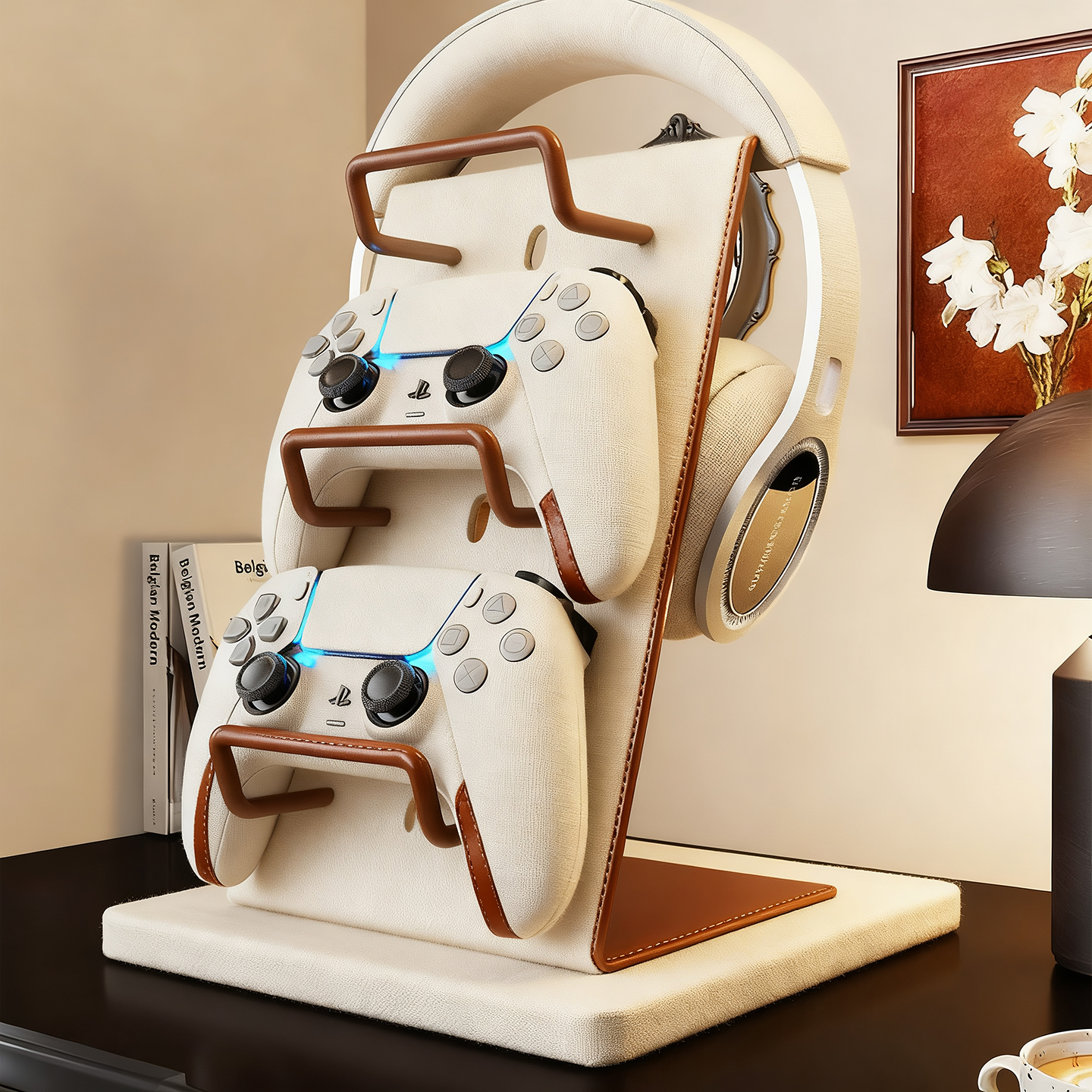 桌面耳机支架头戴式耳麦收纳架多功能手柄游戏机展示架无线手柄挂架