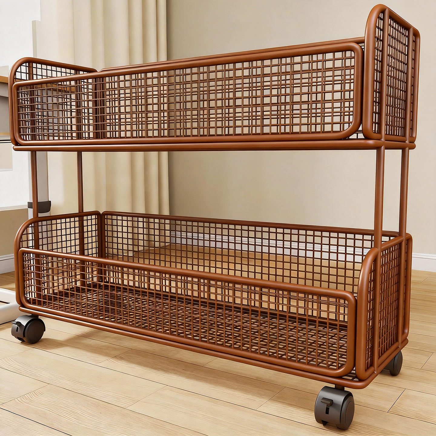 桌下置物架桌边多层书架可移动书本收纳架落地带轮小推车简易书柜,住宅家具,书架,淘宝优惠券,粉丝福利购,淘宝优惠卷