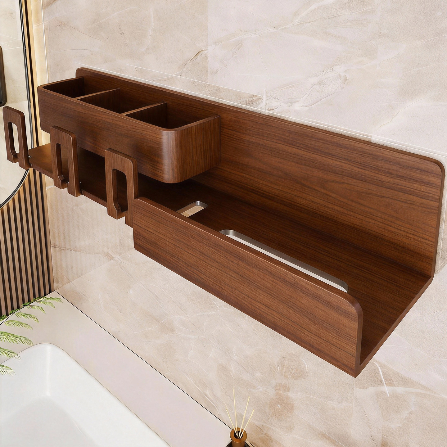 牙刷牙杯置物架壁挂式洗漱用品收纳架墙面免打孔牙膏纸巾储物架,收纳整理,整理架/置物架/收纳架,淘宝优惠券,粉丝福利购,淘宝优惠卷