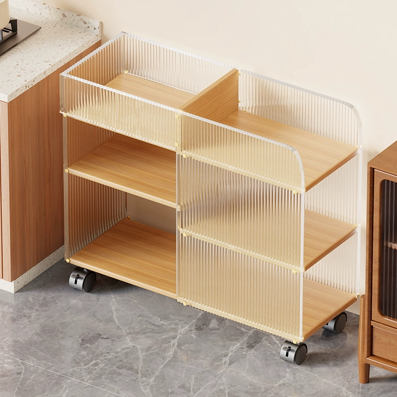 厨房置物架多功能客厅餐边柜带轮可移动蔬果零食收纳架多层储物柜