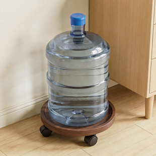 桶装水置物架可移动底座纯净水支架大桶矿泉水万向轮放置托架盘子