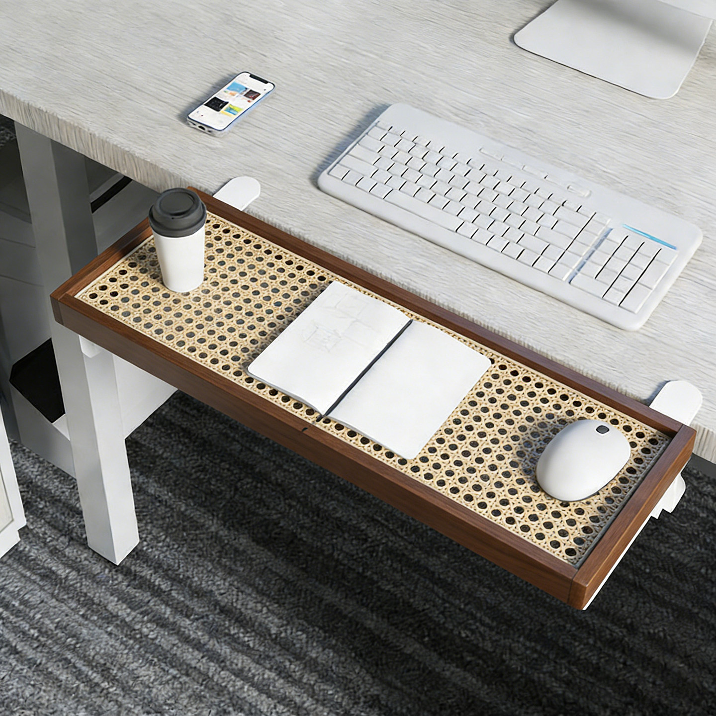 可折叠桌面延伸板办公桌扩展神器电脑桌加长加宽置物架台面延伸架