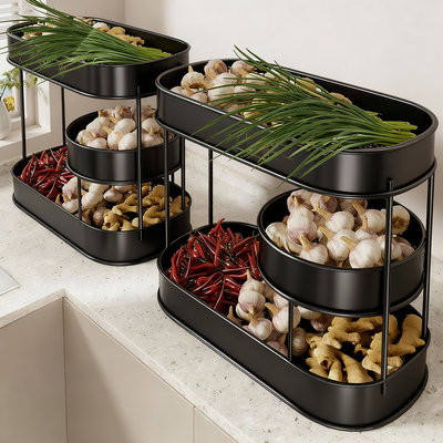 厨房葱姜蒜台面收纳架
