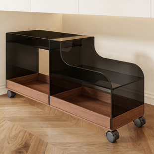 书包置物架桌下书架可移动书本收纳架带轮小推车书桌旁书柜储物架