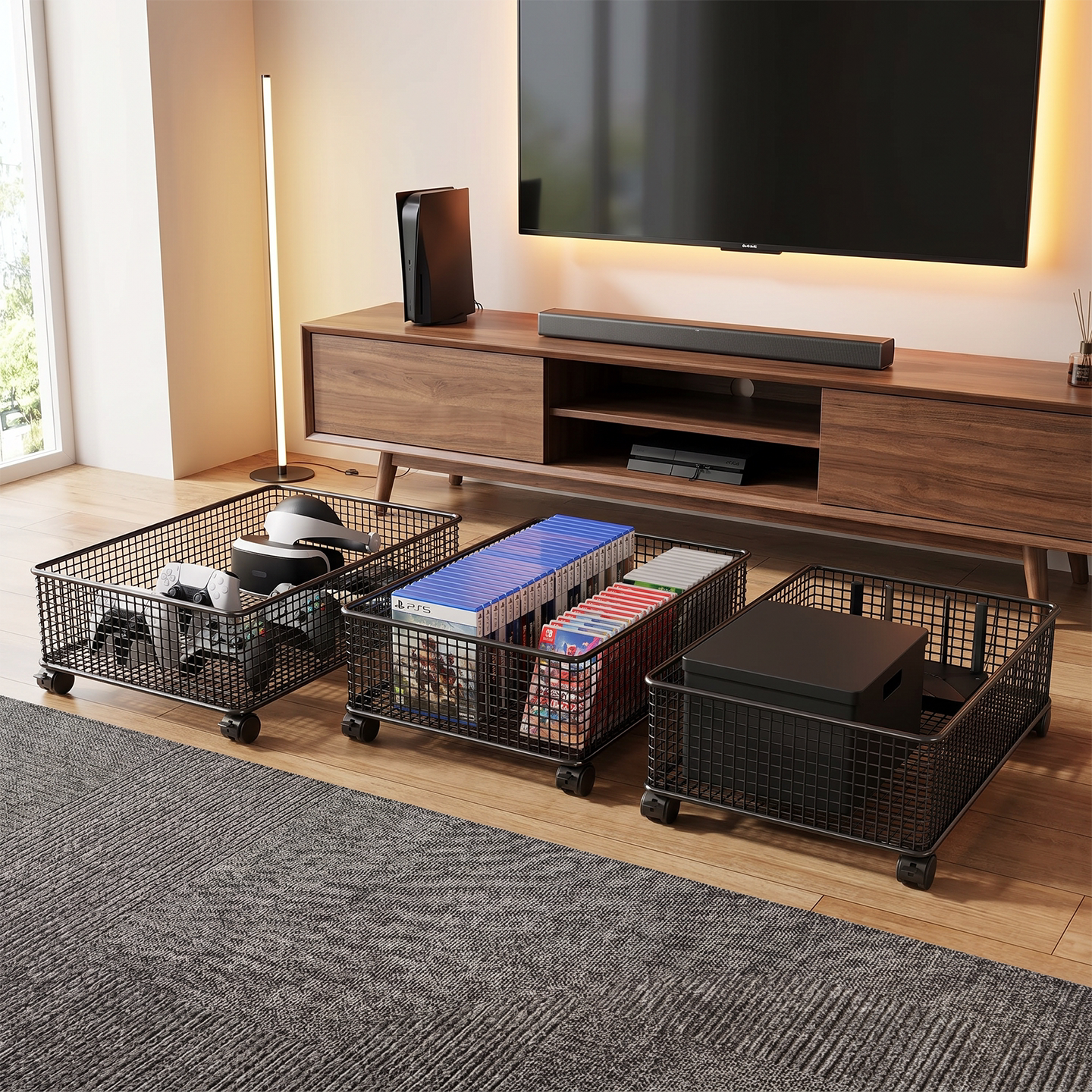 ps5游戏机收纳架光盘光碟展示架switch手柄置物架游戏卡储物推车