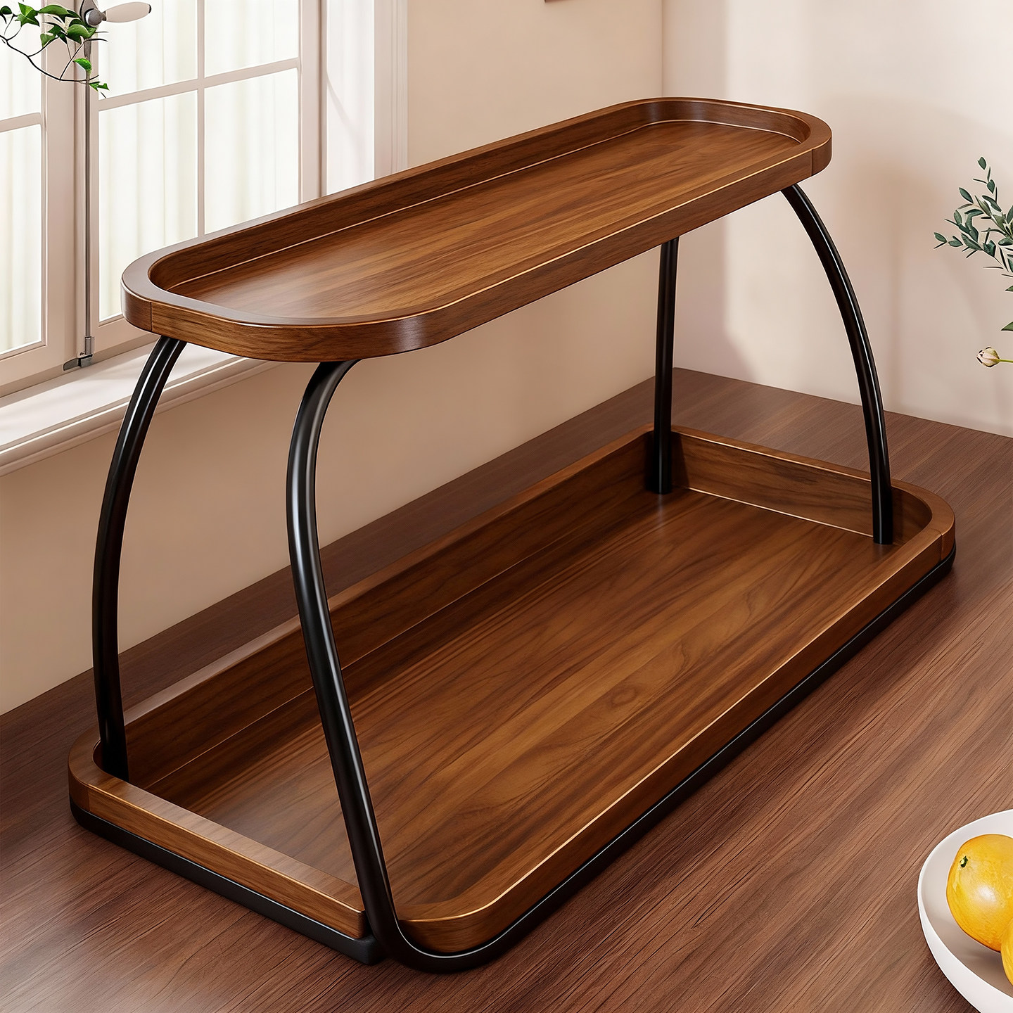 中古风杯架客厅茶几桌面实木茶杯茶具收纳架双层玻璃杯酒水放置架,家庭/个人清洁工具,杯架,淘宝优惠券,粉丝福利购,淘宝优惠卷